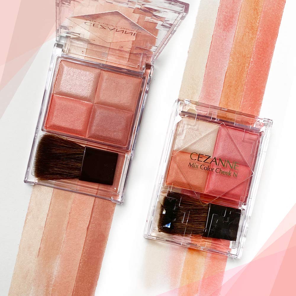 Cezanne Pure Coral 7.1g Multi-Color Gradation Cheek Powder with Brush