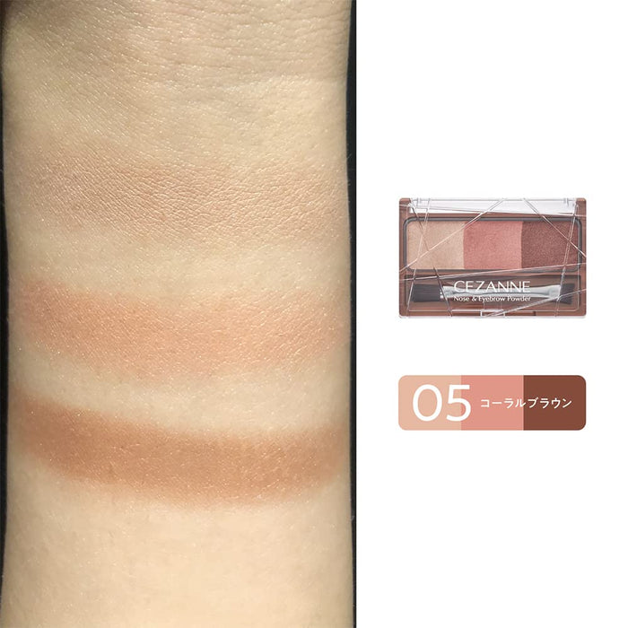 Cezanne Eyebrow Powder and Nose Shadow in Coral Brown with Brush 1 Piece