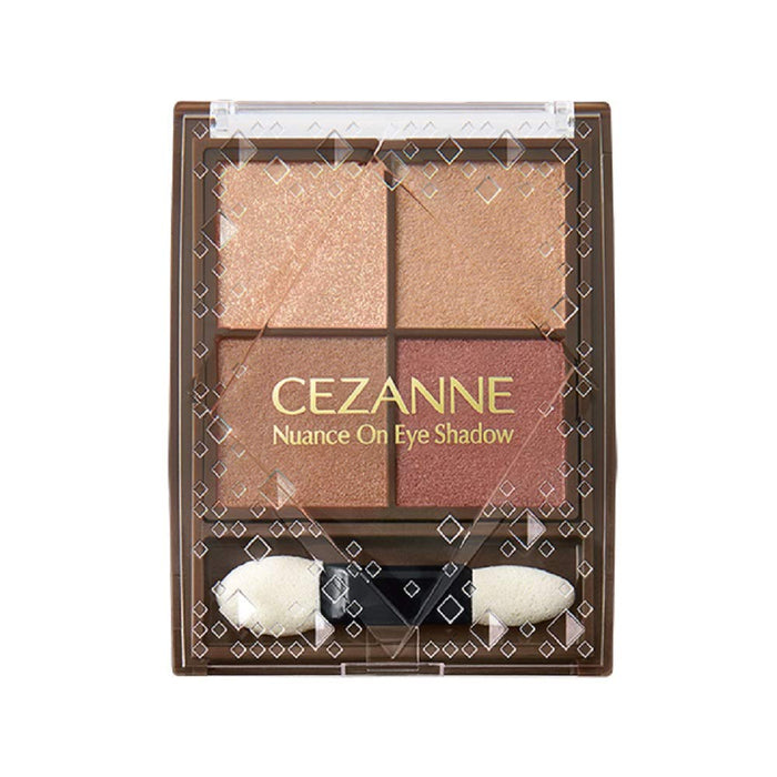 Cezanne Nuance 4-Color Eye Shadow 03 Bronze Red with Double Tip Pearl 4g