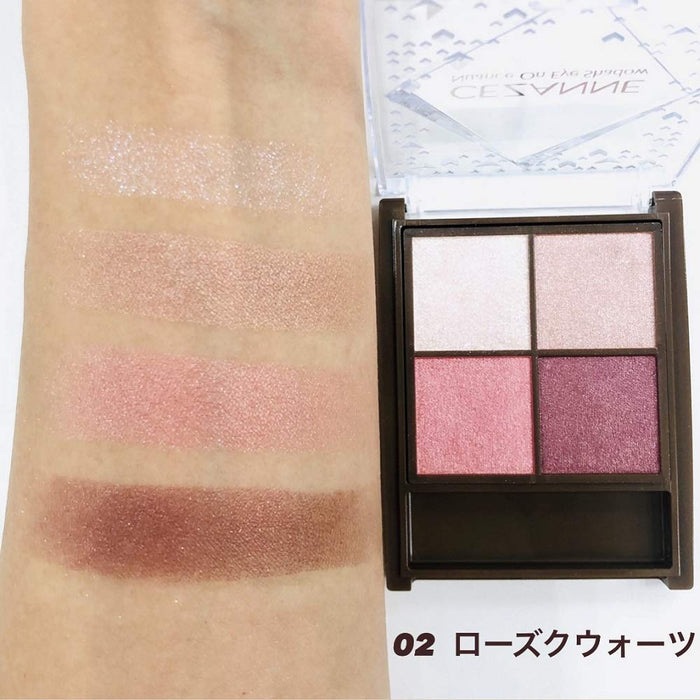 Cezanne 4 Color Eyeshadow - Nuance On 02 Rose Quartz Double Tip Pearl 4.0G