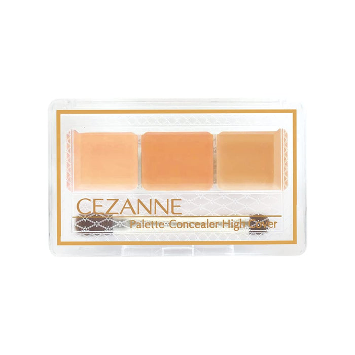 Cezanne High Cover Palette Concealer 4.5G Beige 3 Shades Double-End Brush
