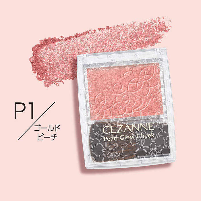 Cezanne Pearl Glow Cheek P1 Gold Peach 2.4G - Radiant Blush Makeup
