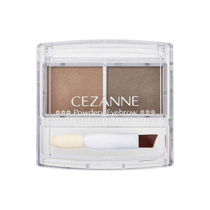 Cezanne Soft Brown Powder Eyebrow P1 2.0G with Tip and Brush Light Brown