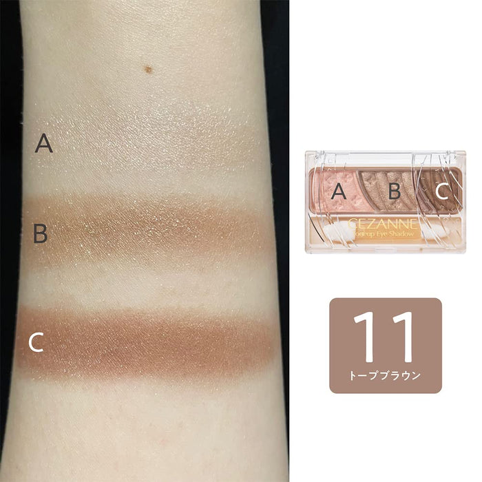 Cezanne 3-Color Tone Up Eyeshadow in Taupe Brown 2.7G with Tip