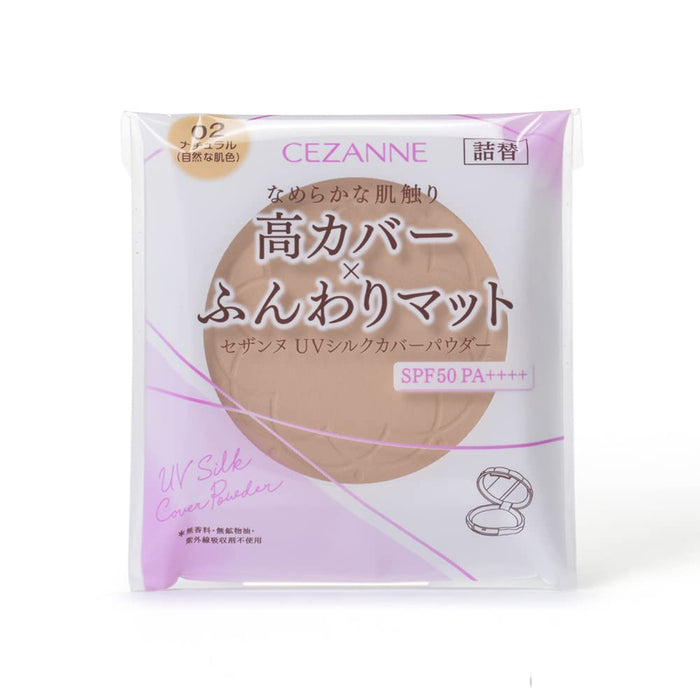Cezanne UV Silk Cover Powder 02 Natural Refill 10G Compact