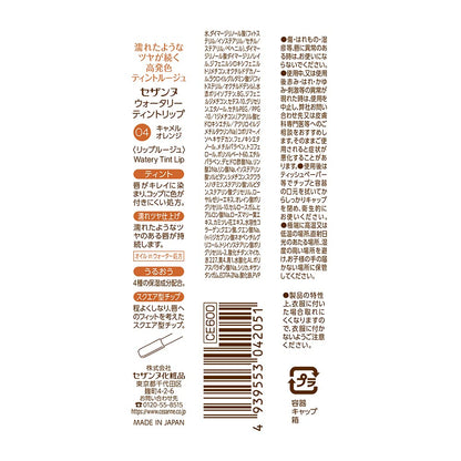 Cezanne Long-Lasting 4.0G Watery Tint Lip Gloss - 04 Camel Orange