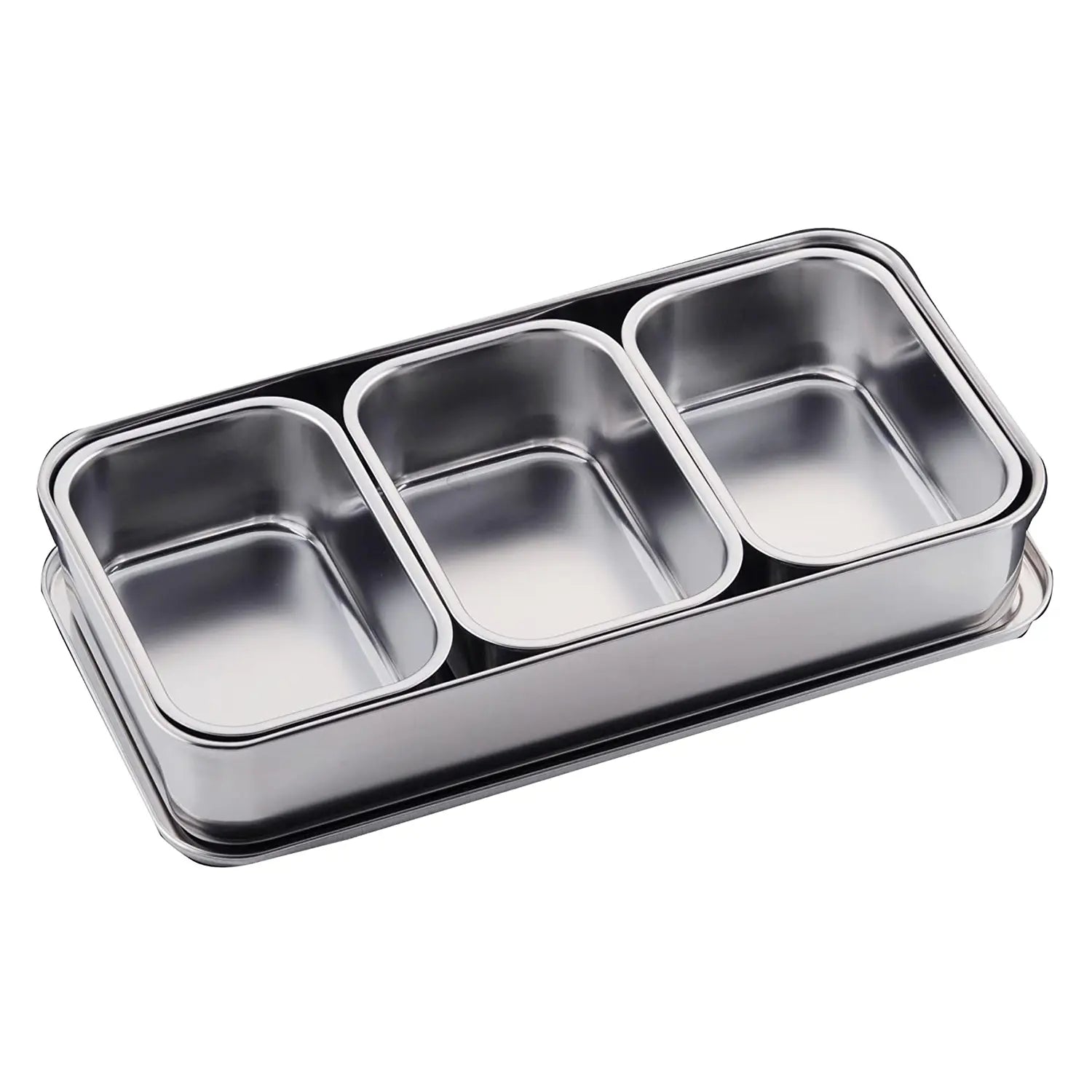 Stainless Steel Yakumi Pan Container with 3 Compartments