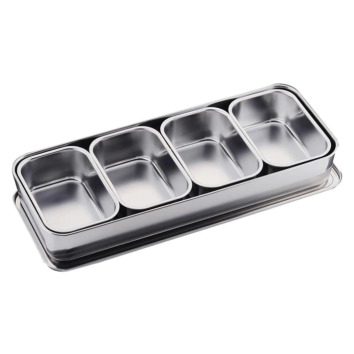 Clover Stainless Steel Yakumi Seasoning Container Large 4 Compartments