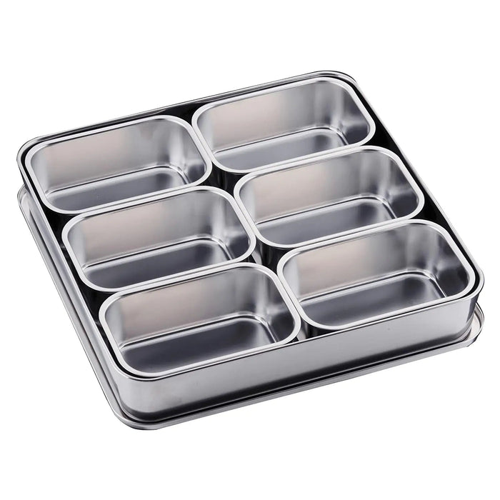 Clover Stainless Steel Yakumi Seasoning Container Large 6 Compartments