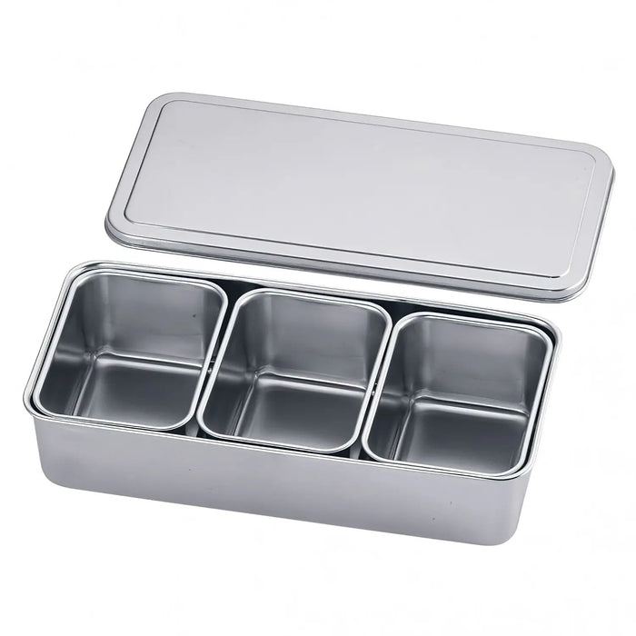 Clover Stainless Steel Yakumi Seasoning Container Small 3 Compartments