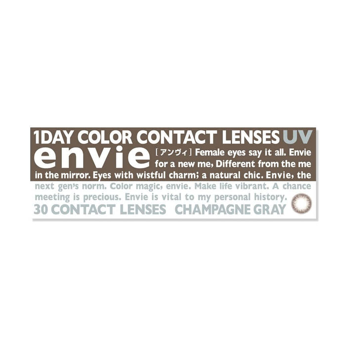 Envie 1 Day Color Contacts 30Pk 14.0Mm Champagne Gray -6.50 Japan