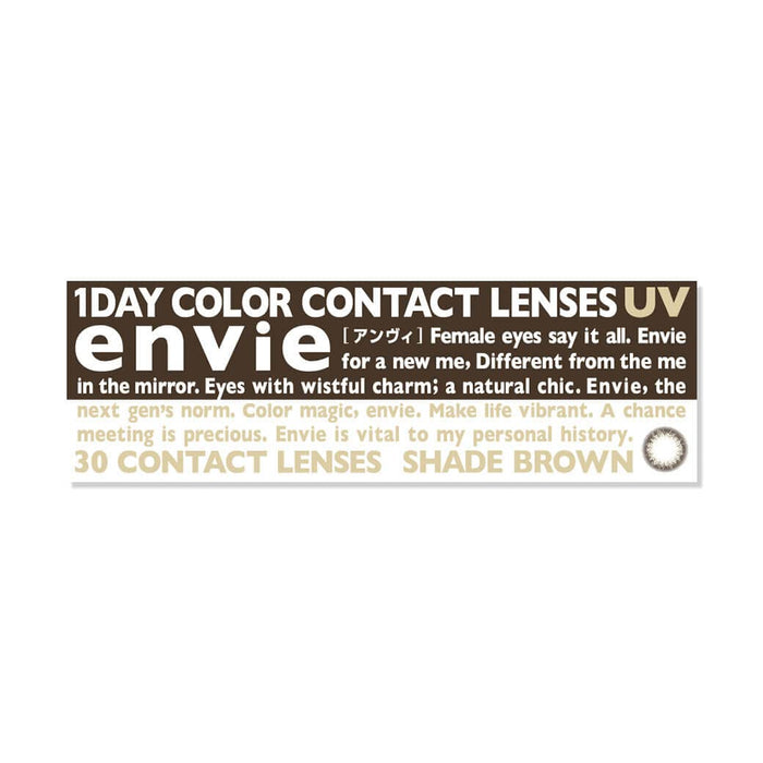 1 Box 30 Pieces Envie Color Contact Lenses (Brown/-3.75) Japan - No Prescription Needed