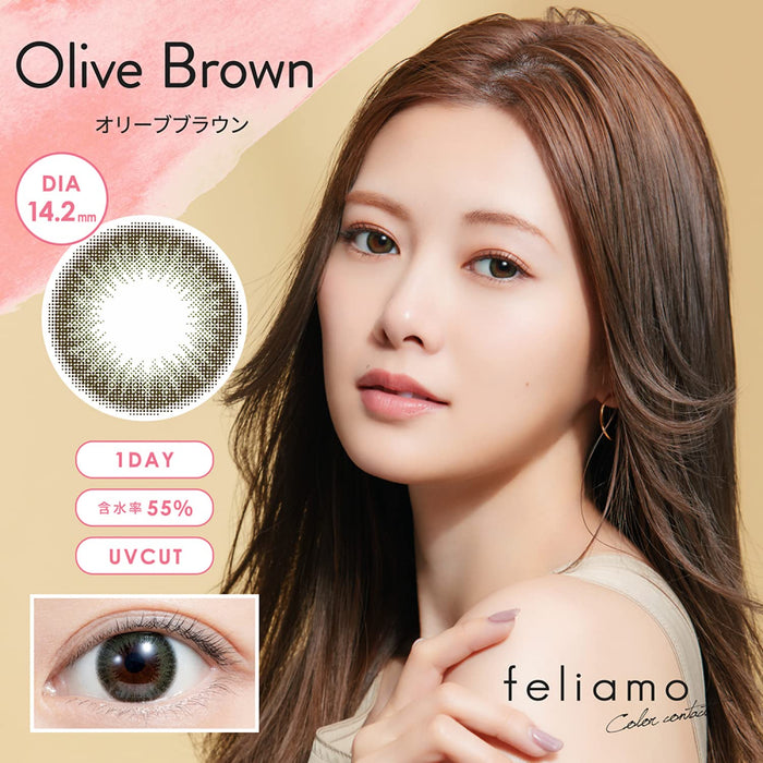 We Rejoice Color Contacts Feliamo Mai Shiraishi 1 Day 10 Pcs Olive Brown [-8.50] Japan