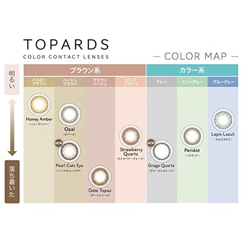 Topaz Color Contacts 1 Day Natural Strawberry Quartz Pwr -7.00 Japan [1 Box 10 Pieces 2 Box Set]