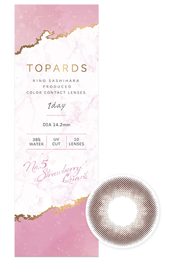 Toppard Japan Color Contacts Topaz Rino Sashihara Sassy One Day 10Pcs Strawberry Quartz -4.25 Diopter