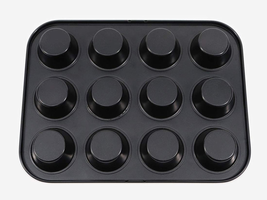 Cotta 日本蒂芙尼松饼模具 12 件黑色 26X20X2.4Cm 4.8X2.4Cm 88656