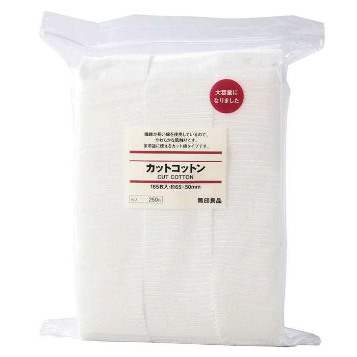 Muji Cut Cotton - 165 Pieces New 65mmX50mm - Premium Quality Made in Japan