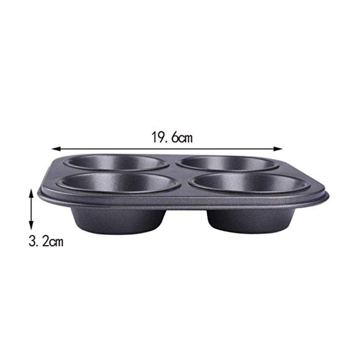 Cz-Ing Japan 4-Cavity Non-Stick Carbon Steel Muffin Pan Muffin Pancake Baking Mold Tray Pot Kitchen