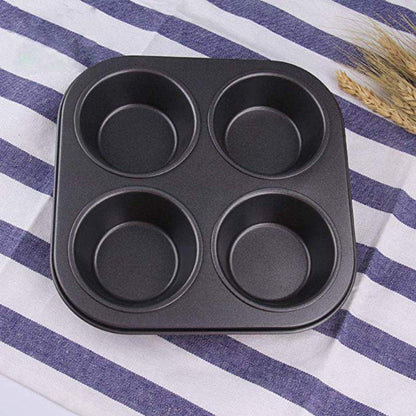 Cz-Ing Japan 4-Cavity Non-Stick Carbon Steel Muffin Pan Muffin Pancake Baking Mold Tray Pot Kitchen
