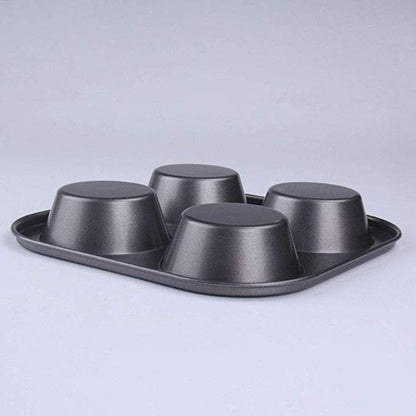 Cz-Ing Japan 4-Cavity Non-Stick Carbon Steel Muffin Pan Muffin Pancake Baking Mold Tray Pot Kitchen