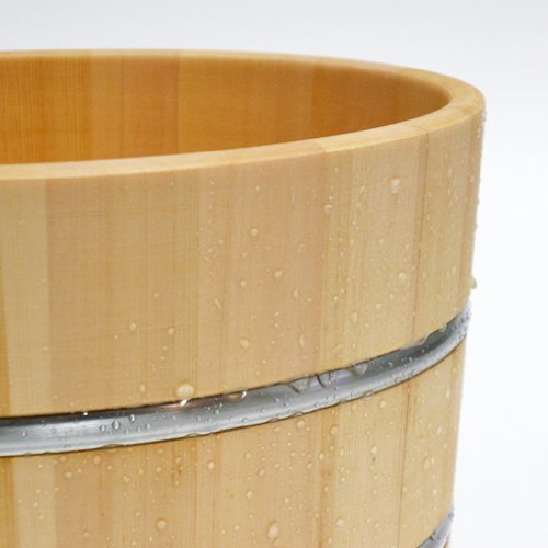 Daiwa Industry Hinoki Wooden Bucket 24X10Cm Japan - Mildew Resistant Water Repellent Stainless Steel Hoop
