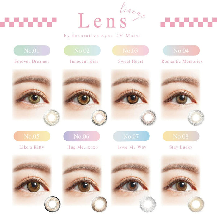 Japan Decorative Eyes 1Day Uv & Moist 10 Pieces 02-Innocent Kiss -2.50