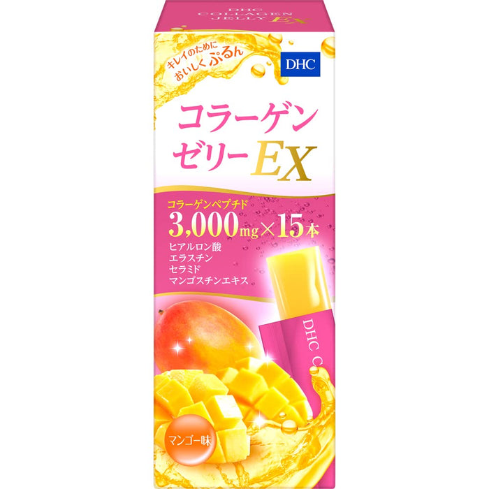 Dhc Collagen Jelly Ex 3000mg x 15 Pieces - Mango-Flavored Collagen Snack - Low Calorie