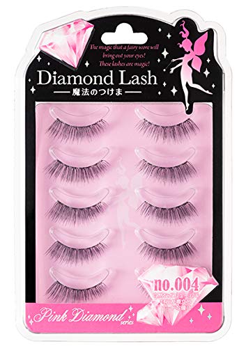 5 Pairs Diamond Rush Diamond Lash No.004 Eyelashes For Fashionable Eyes - Natural Volume - Japan
