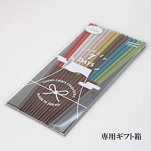 小林漆器 7 双 7Days 日本木制筷子套装 适用于洗碗机 - Wakasa-Nuri 日本制造