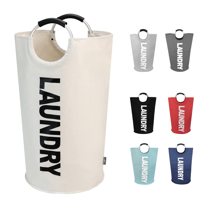 Dokehom 95L Laundry Basket Hamper Box Japan Waterproof Handle Folding Stylish Interior Goods (Black)