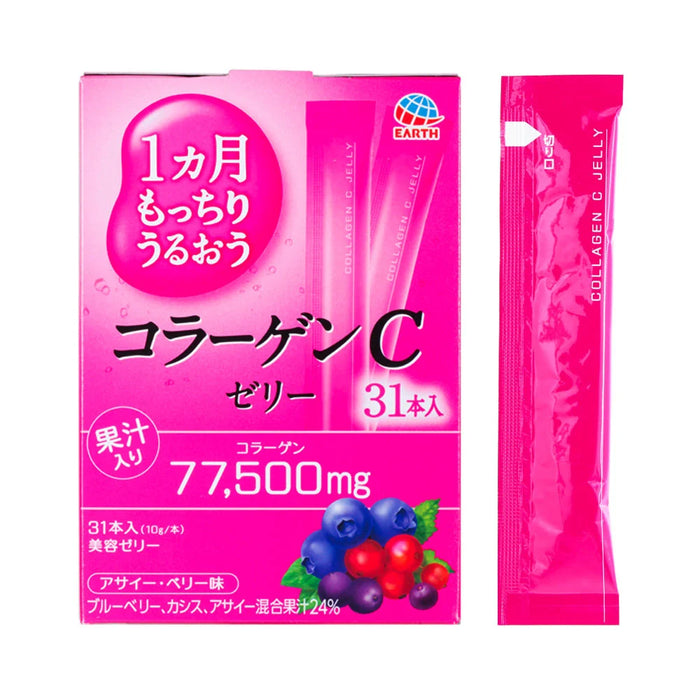 Earth - 1 Month Motchiri Uruou Collagen C Jelly 31 Sticks