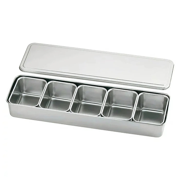 Ebm Stainless Steel Antibacterial Yakumi Seasoning Container 5 Compartments