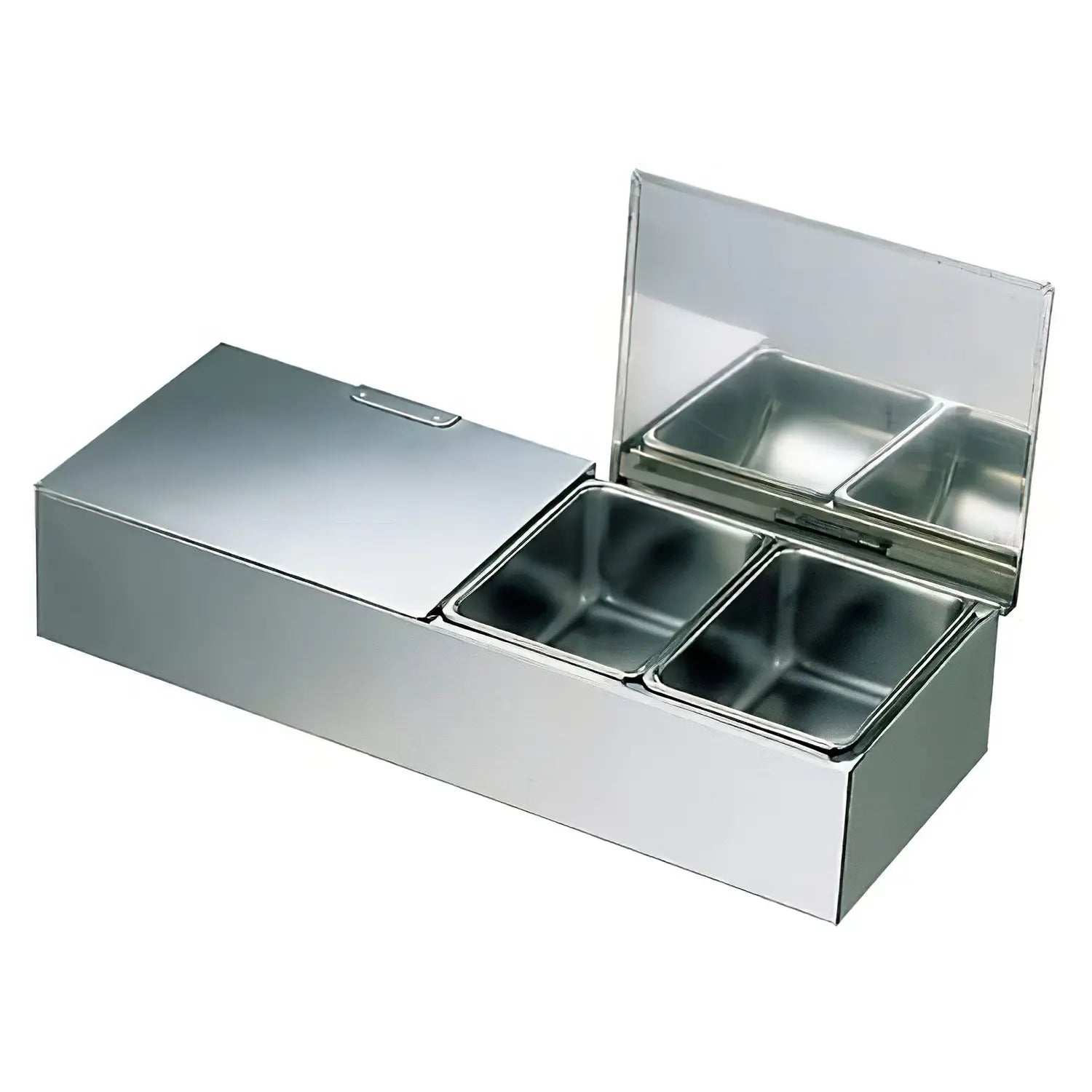 Ebm Stainless Steel Yakumi Seasoning Container Double Cover Type 4 Compartments