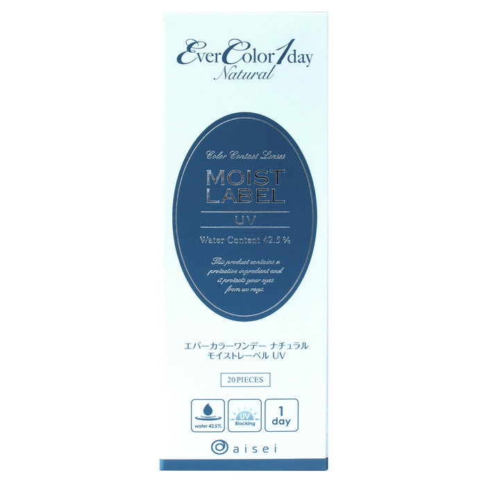 Ever Color 1 Day Moist Label Uv Sheer Contact Lenses -0.75 20 Sheets - Made In Japan