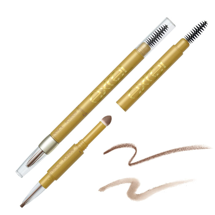 Excel 3-in-1 Eyebrow Kit: Powder Pencil & Brush in Royal Beige PD17