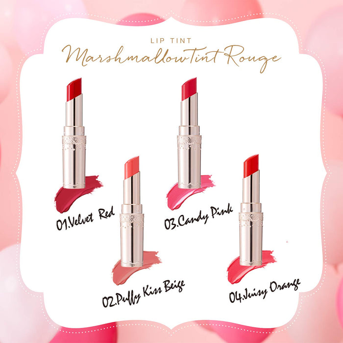 Fortune Kose Japan Marshmallow Tint Rouge 01 Lipstick Velvet Red 3.8G
