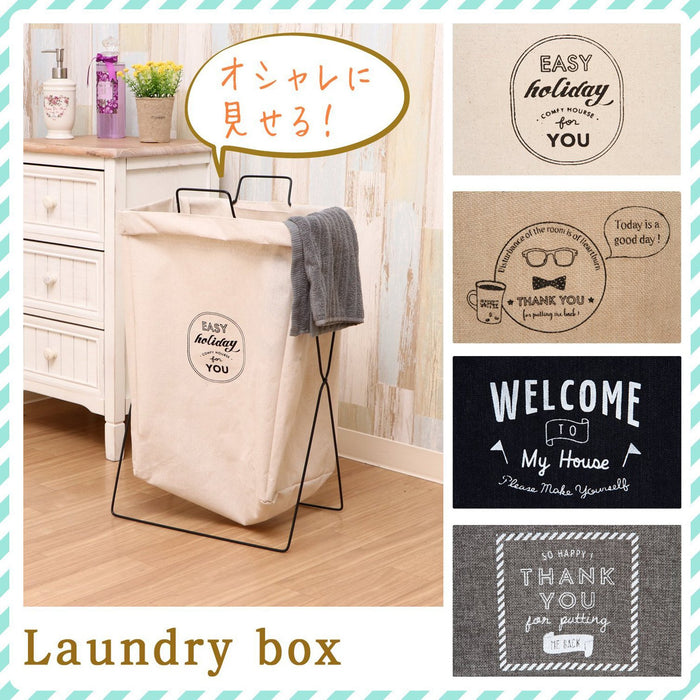 Fujiboeki Japan 32811 Laundry Basket Slim 37X27X60Cm 100% Linen Folding Trash Can Camping Toy Storage Handle Water Repellent Inside
