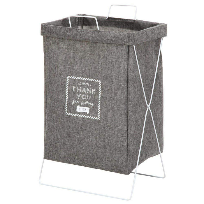 Fujiboeki Japan 32813 Laundry Basket 37X27X60Cm Gray Foldable Trash Can Camping Toy Storage Handle Water Repellent Inside