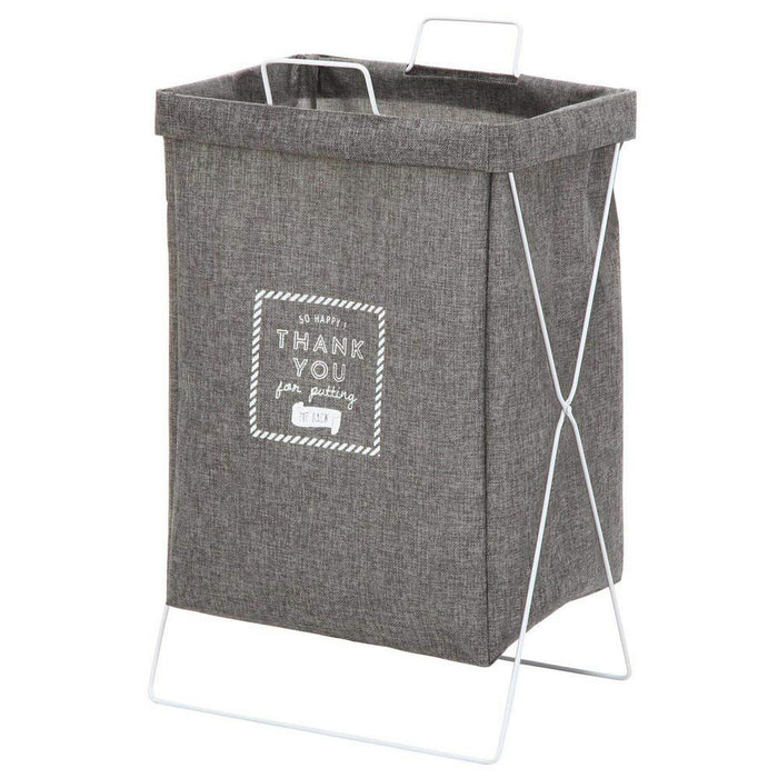 Fujiboeki Japan 32813 Laundry Basket 37X27X60Cm Gray Foldable Trash Can Camping Toy Storage Handle Water Repellent Inside
