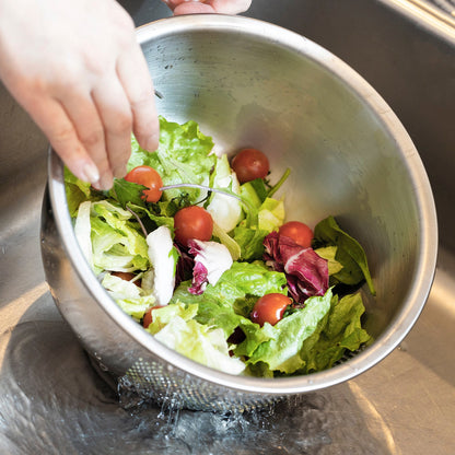 Fujii Japan Stainless Steel 3-Way Rice Washing Bowl 23.5Cm Strainer