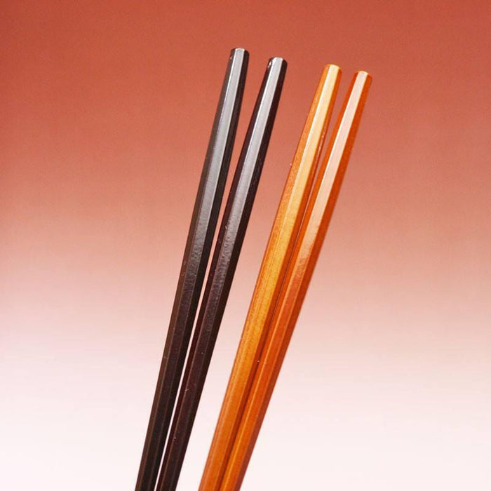 Fukui Craft Japan Octagonal Double-Lacquered Non-Slip Chopsticks 22.5Cm Shunkei Lacquer Brown