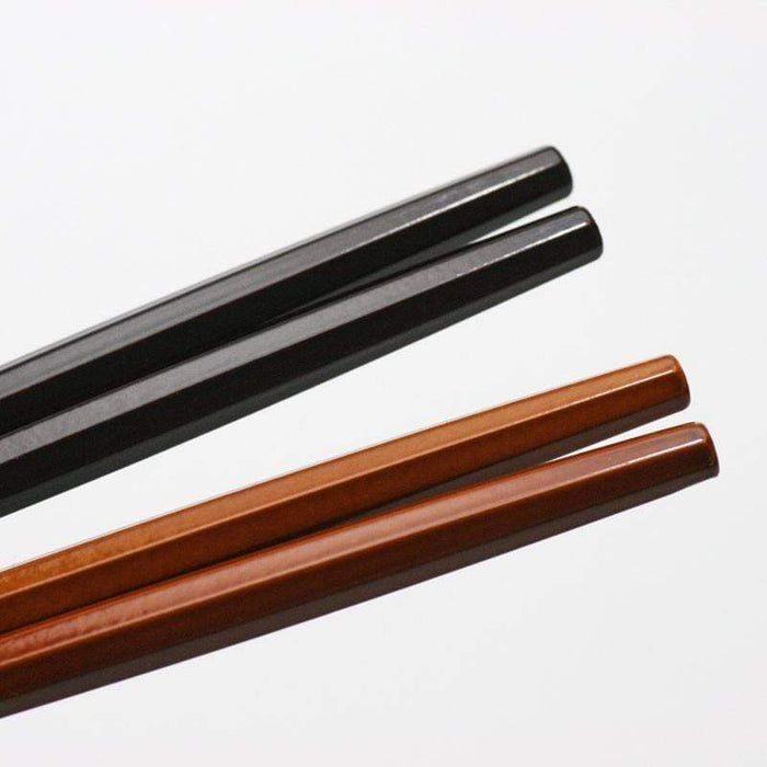 福井工艺 日本八角双漆防滑筷子 22.5厘米 春庆漆 棕色