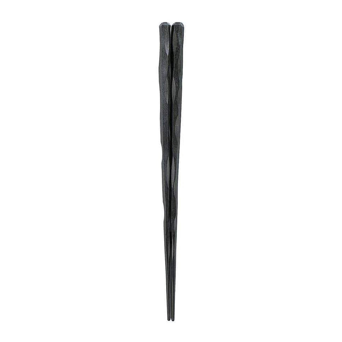 日本工艺福井六角一刀筷子 22.5厘米 黑色