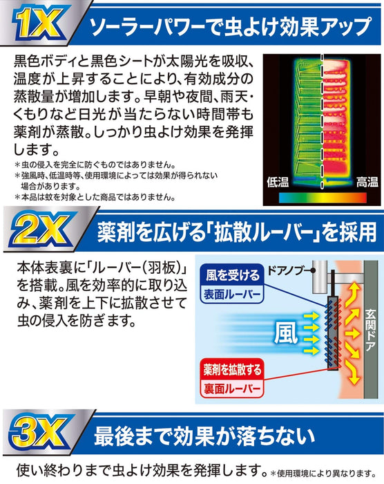 驅蟲屏障黑色 3X Power 無香板 - 365 天保護 - 日本製造