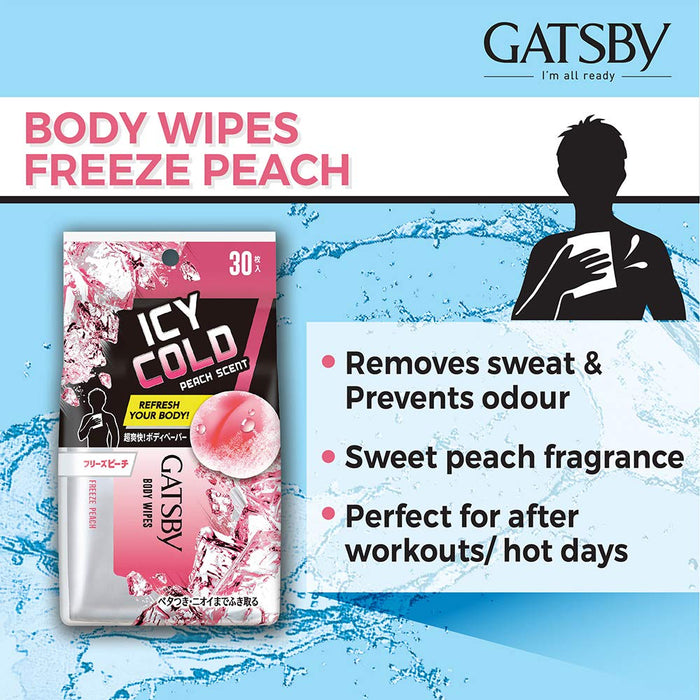 Gatsby Japan Body Paper Freeze Peach 30 Sheets