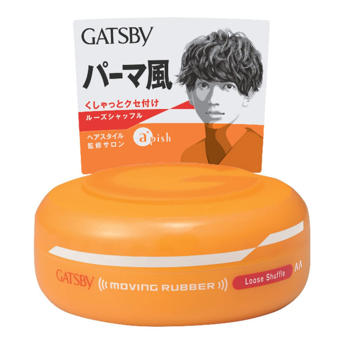 Gatsby Moving Rubber Loose Shuffle - 80g Hair Styling Wax for Men Pack of 36