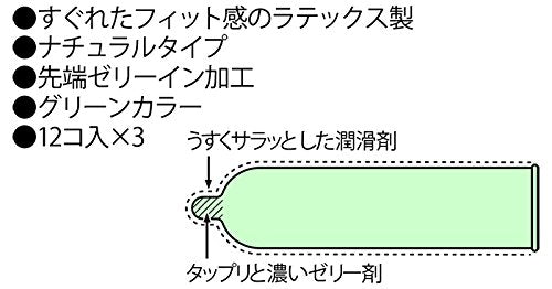 Jex Sugo Usu 1000 橡胶 12 片 3 盒 - 日本制造