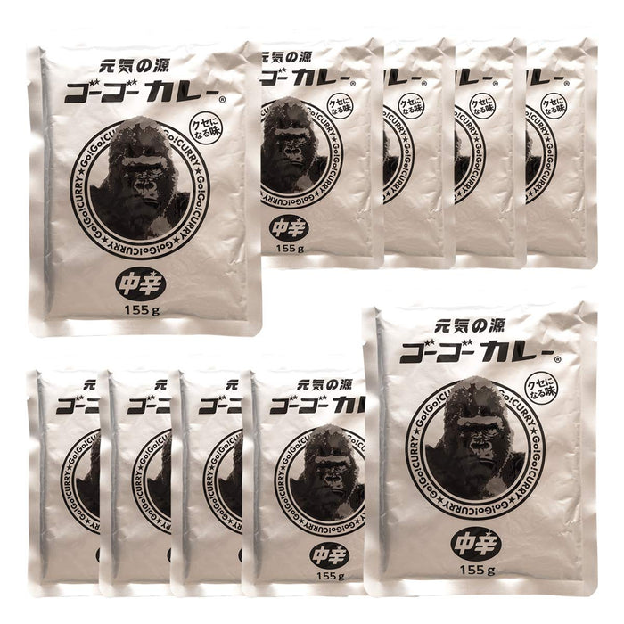 Go Go Curry Retort Curry 10 Meal Set Japan - Medium Spicy 155G Large Capacity Emergency Food