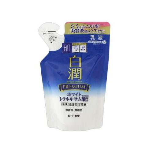 Hadalabo Shirojun Premium Medicinal Penetrating Whitening Milky Lotion Refill with White Tranexamic Acid and Vitamin C 140ml - Refill (140ml) - Japanese Skincare