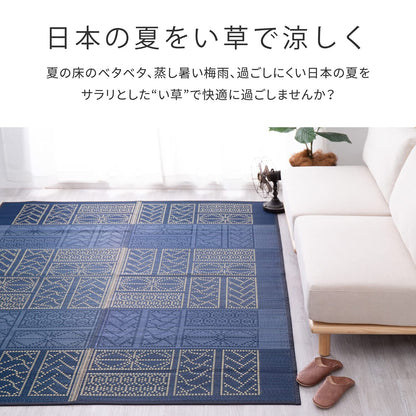 Hagihara Igusa Brown Japanese Pattern Ise Center Rug 81938810 (176X176Cm)